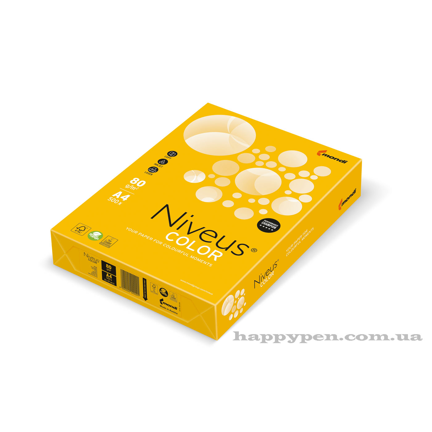 Бумага цветная Color A4 интенсив 80г./м2, 500лист., SY40 sun yellow, темно-желт. Mondi - фото 3