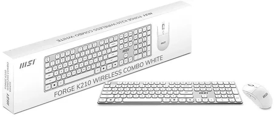Набор беспроводной клавиатура + мышь FORGE K210 W COMBO WHITE UA, 2,4ГГц., укр./анг., бел. MSI - фото 4