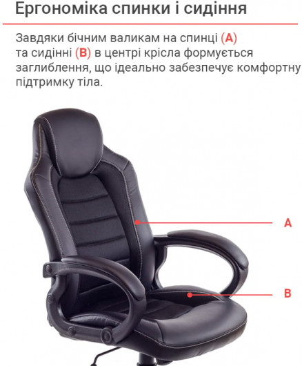 Крісло для керівника Астон PL TILT, чорн. АКЛАС — фото 13