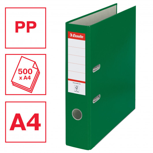 Регистратор 7,5см. А4 (PP), Econom, зелен. Esselte - фото 8
