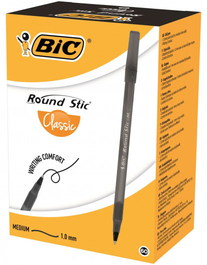 Ручка шариковая Round Stic, корпус черн., стержень черн. Bic - фото 4