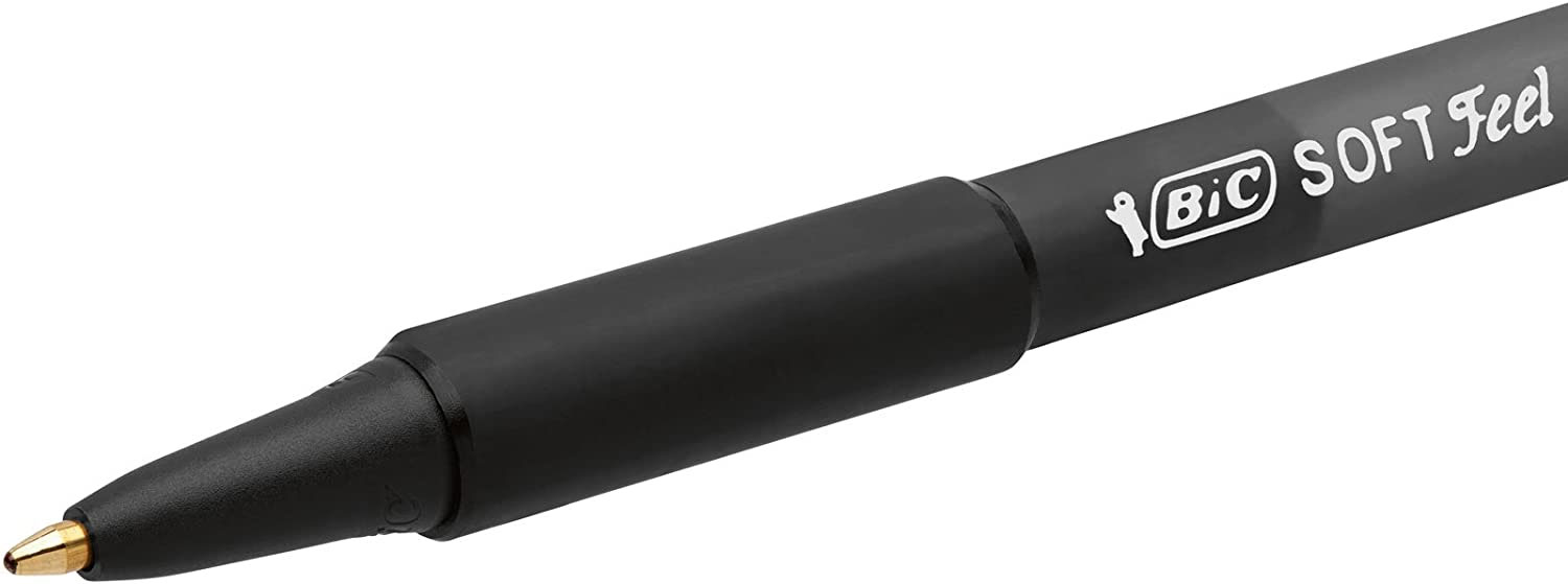 Ручка шариковая автоматическая Soft Feel clic Grip, корпус черн., стержень черн. Bic - фото 8