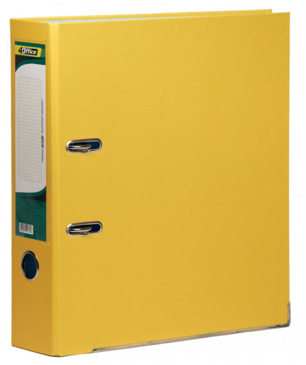 Регистратор 7,5см. А4 (PP) односторонний, желт. 4Office - фото 2