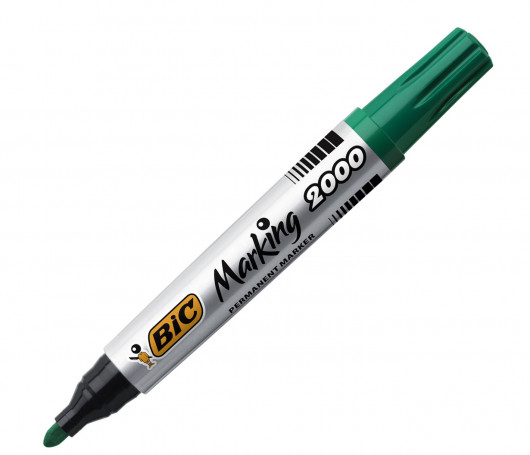 Маркер перманентный 2000, круглое острие 2,5мм., зелен. Bic - фото 5