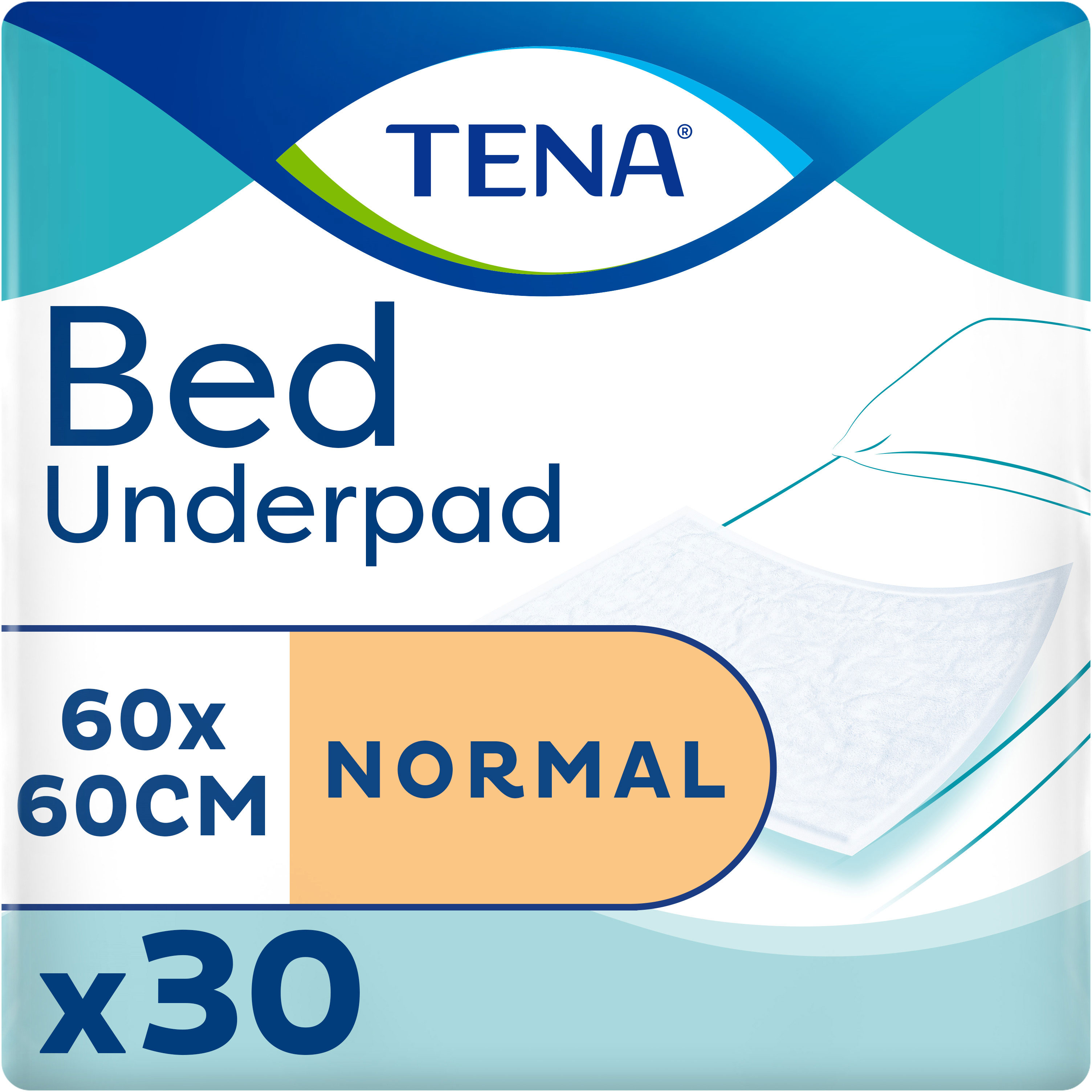 Пелюшки вологопоглинаючі TENA Normal, 60*60см., 30шт/уп. (7322540525427) TENA — фото 1