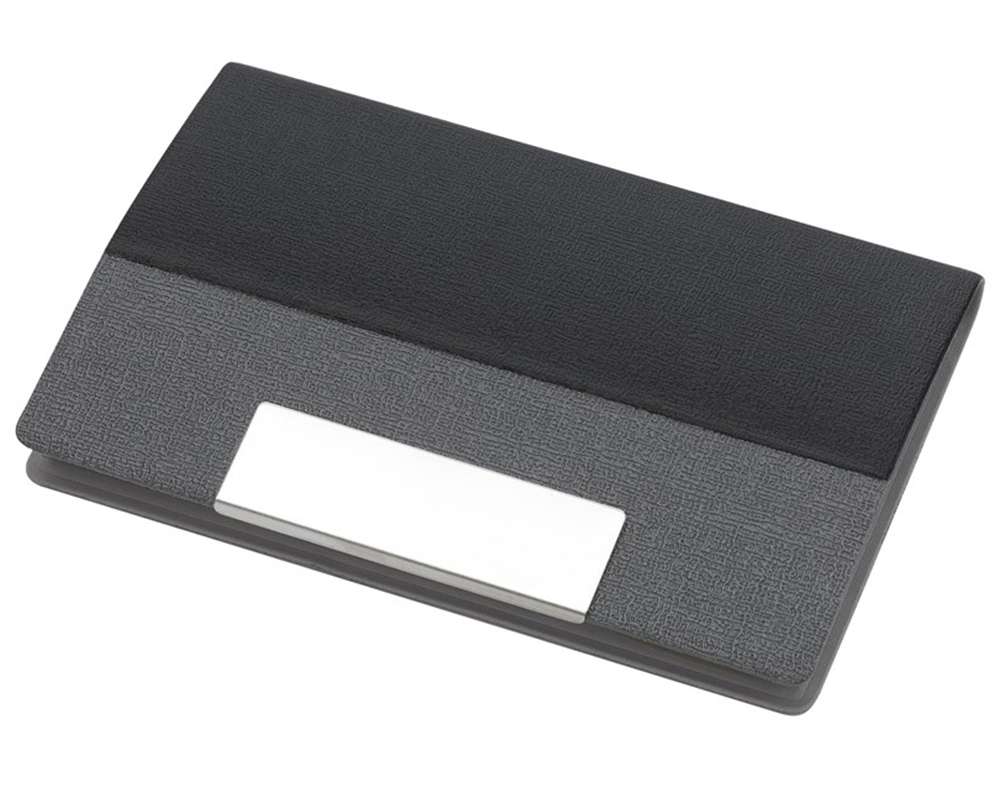 Визитница карманная, сталь/кожа, черн. Китай - фото 1