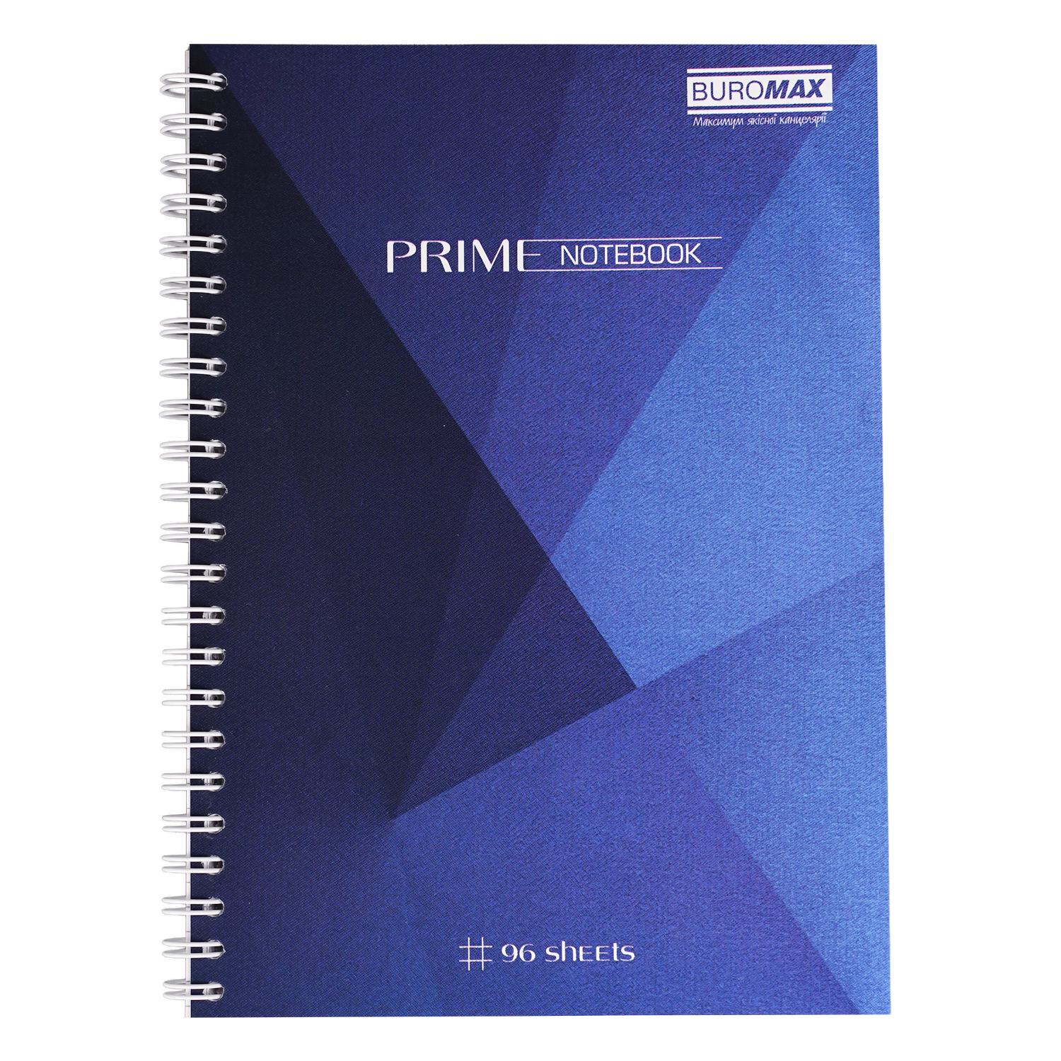 Зошит на пружині PRIME А5, 96л., клітка, в картонній обкладинці, син. BuroMax — фото 1