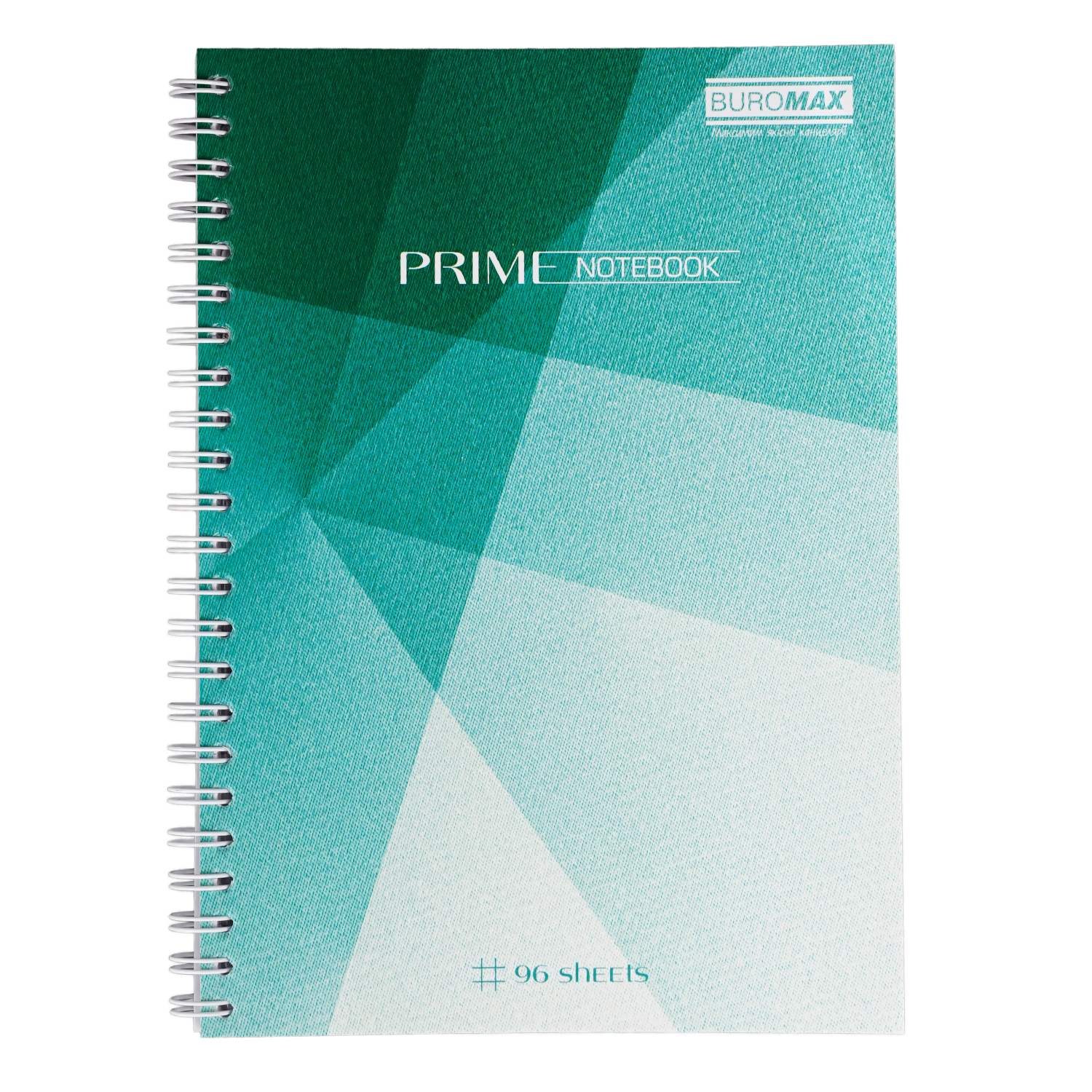 Зошит на пружині PRIME А5, 96л., клітка, в картонній обкладинці, бірюзовий BuroMax — фото 1