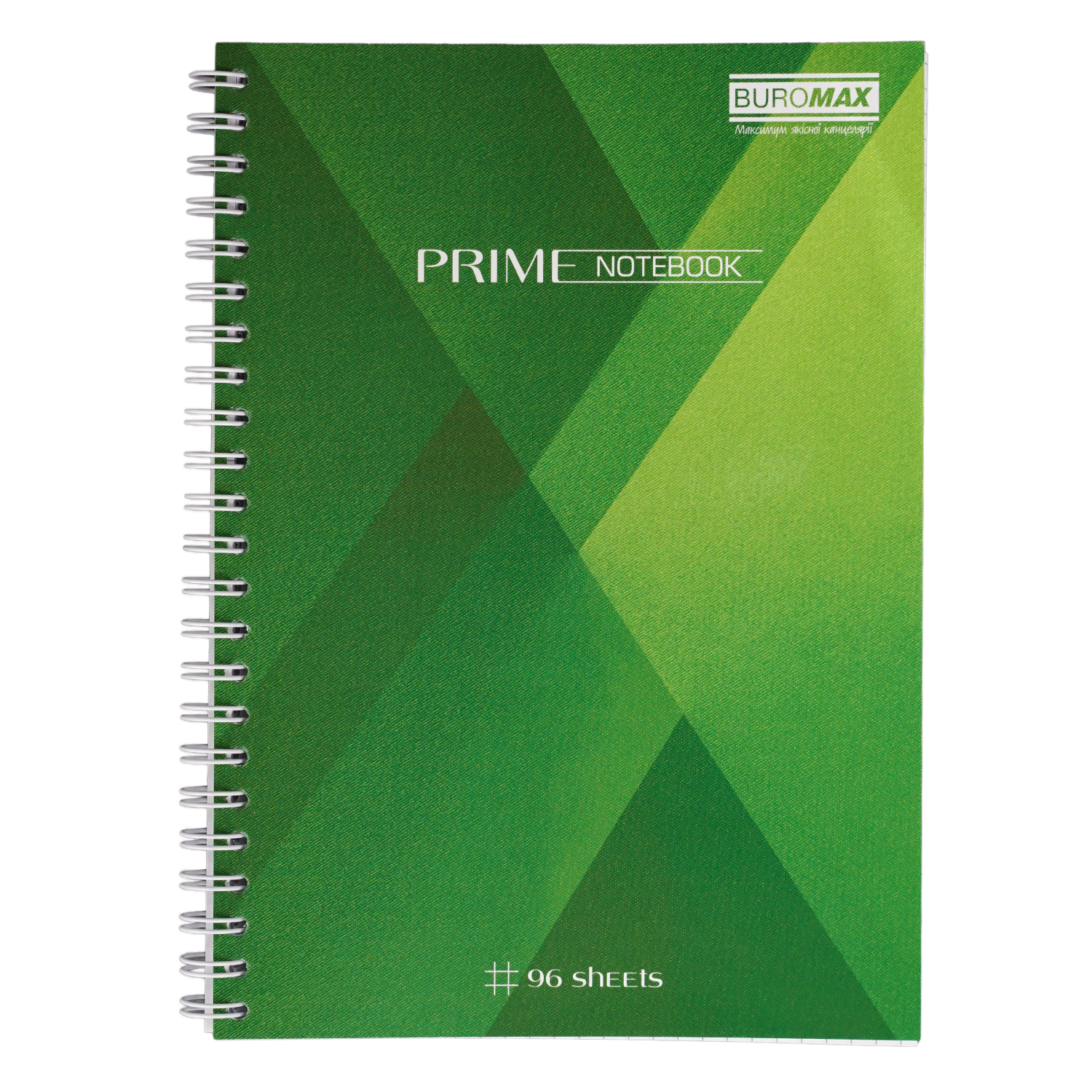 Тетрадь для записей PRIME, А5, 96 л., клетка, картонная обложка, салатовая BuroMax - фото 1