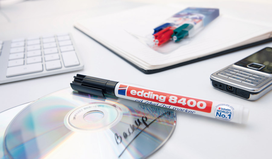 Маркер для CD/DVD/BD 8400, круглий наконечник 1мм., син. Edding - фото 3