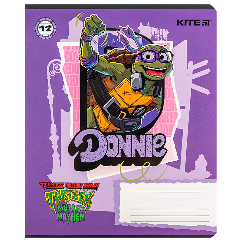 Тетрадь 12 лист., лин., софт тач + УФ лак, Ninja Turtles (NT24-234) Kite - фото 12