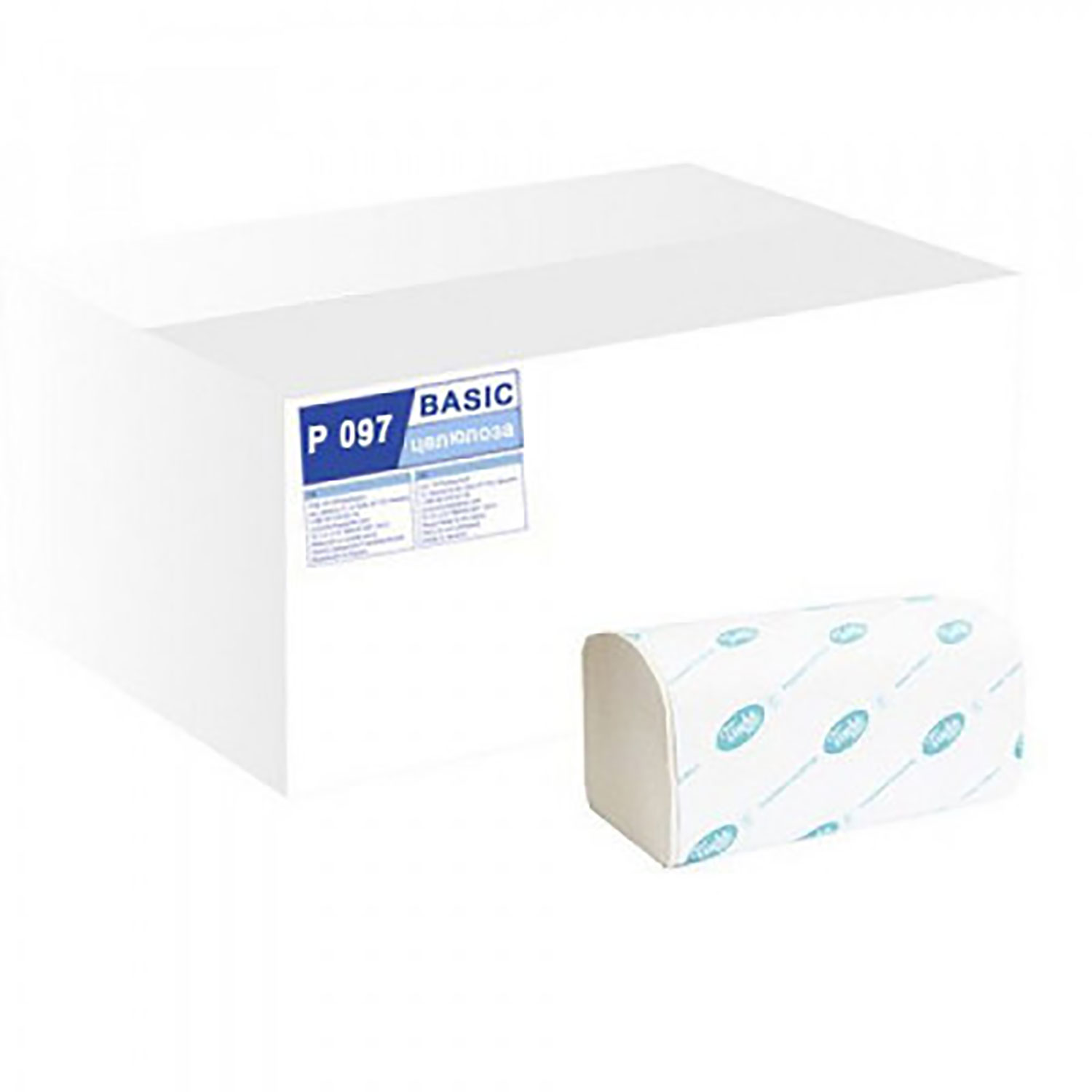 Рушники V-складка з целюлози 2 шари, 22,5*22,5см., 160шт. Basic, біл. (P097) Tischa Papier — фото 3