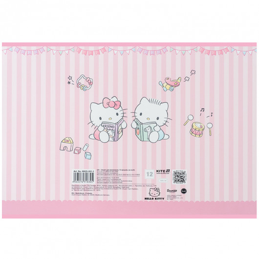 Тетрадь для рисования, 12 лист., скоба, софт тач + УФ лак, Hello Kitty-1 (HK25-241-1) Kite - фото 10
