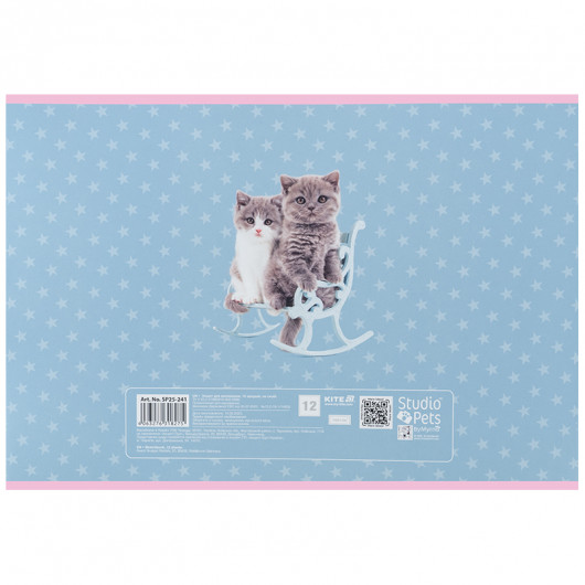 Тетрадь для рисования, 12 лист., скоба, софт тач + УФ лак, Studio Pets (SP25-241) Kite - фото 10