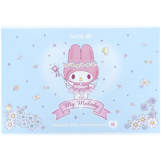 Тетрадь для рисования, 12 лист., скоба, УФ лак + глитер, Hello Kitty-3 (HK25-241-3) Kite - фото 10