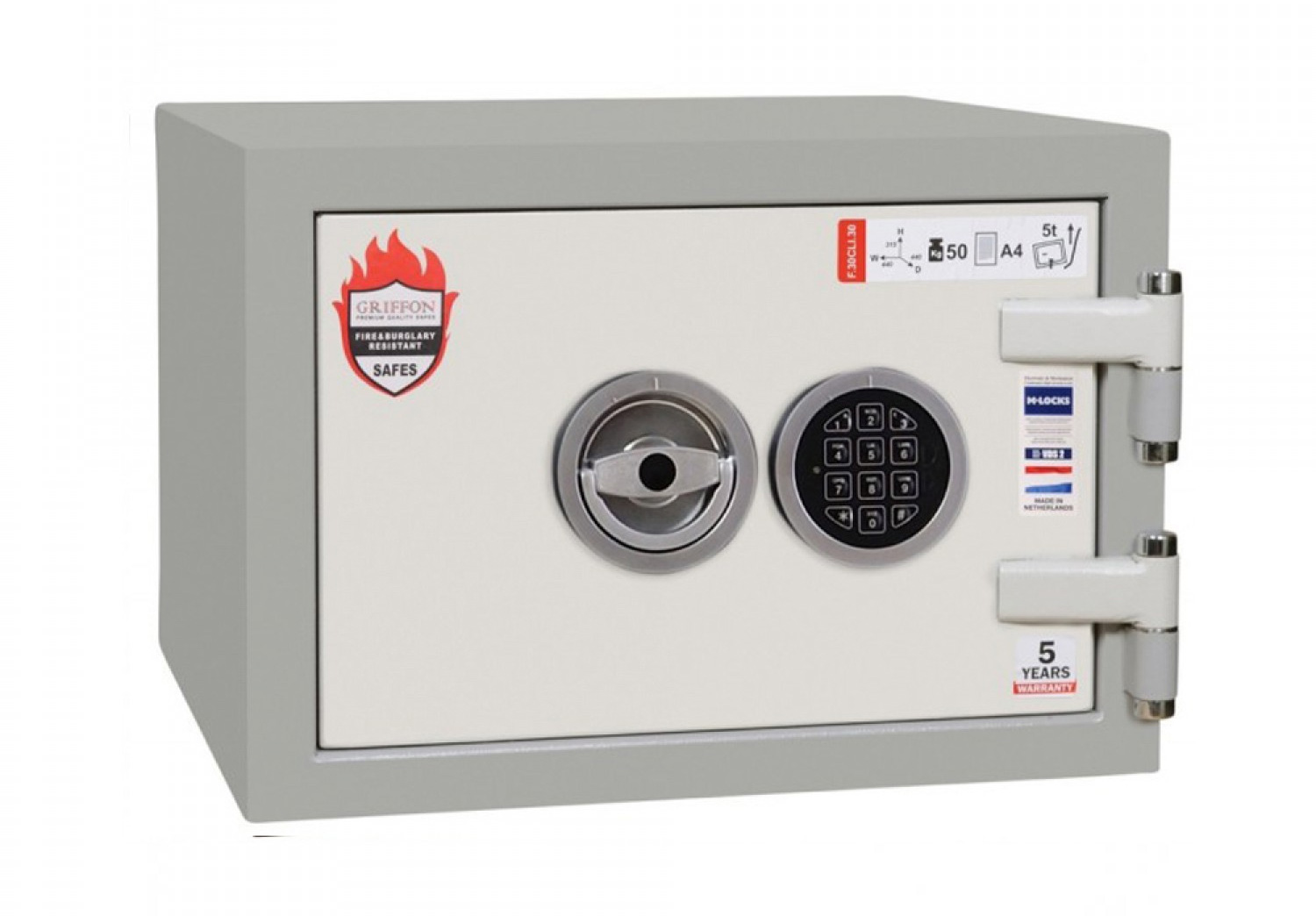 Сейф вогнезламостійкий (305*440*440мм.) F.30CLI.30.E Griffon - фото 2