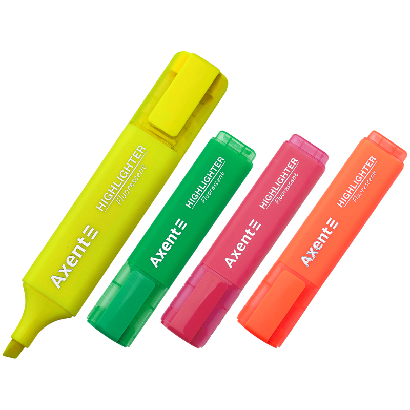 Маркер текстовый Highlighter 2537-A, 1-5 мм клиноп, набор 4 цвета, неоновые Axent - фото 4