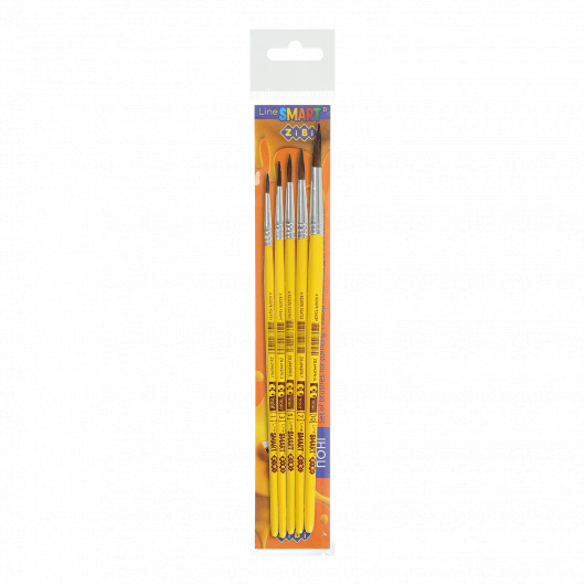 Набор из 5-и кисточек, пони круглая: 1, 3, 5, 7, 10, SMART Line ZiBi - фото 2