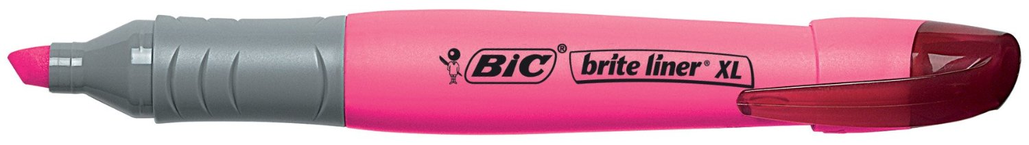 Маркер текстовый Brite liner XL, 1-4,6мм., розов. Bic - фото 1