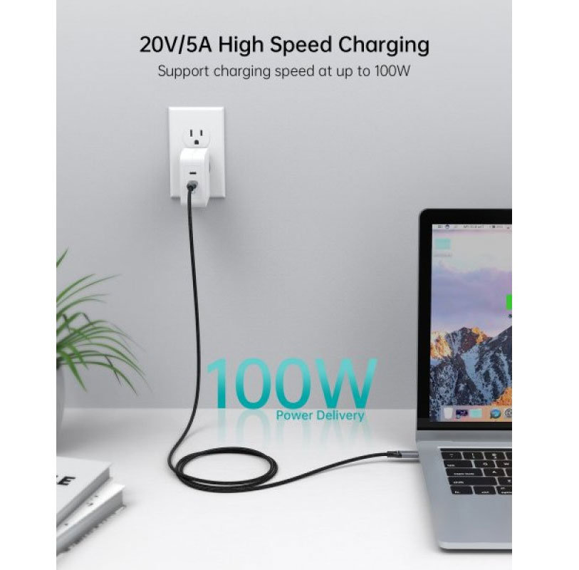 Кабель USB Type-C - Type-C, PD 100W, 1,8м., (XCC-1002), сірий CHOETECH — фото 4