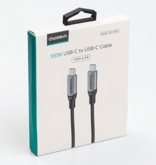 Кабель USB Type-C - Type-C, PD 100W, 1,8м., (XCC-1002), сірий CHOETECH — фото 6