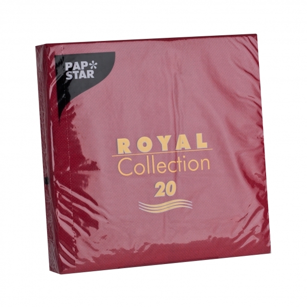 Салфетки 33*33см. PapStar 3-х слойная, 20шт./уп., бордо PapStar - фото 1