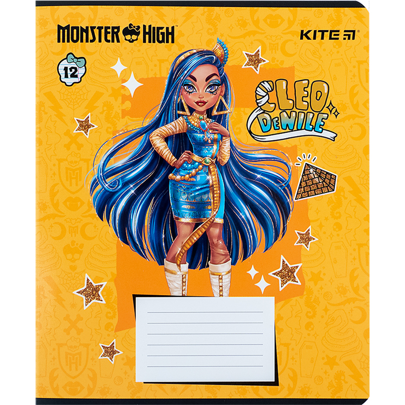 Зошит 12 арк., лін., гібр. лак + УФ лак, Monster High (MH24-234) Kite — фото 13
