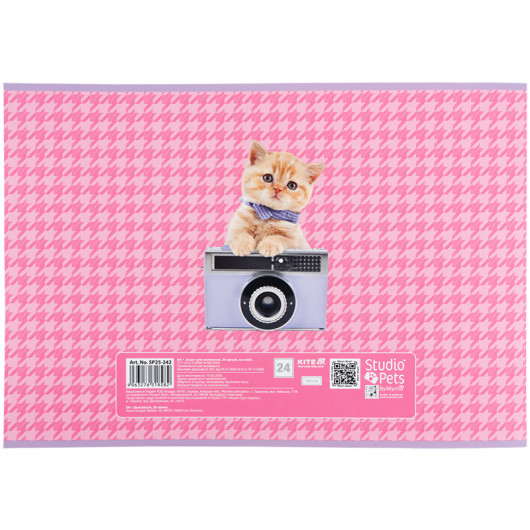 Зошит для малювання, 24 арк., скоба, софт тач + УФ лак, Studio Pets (SP25-242) Kite — фото 10