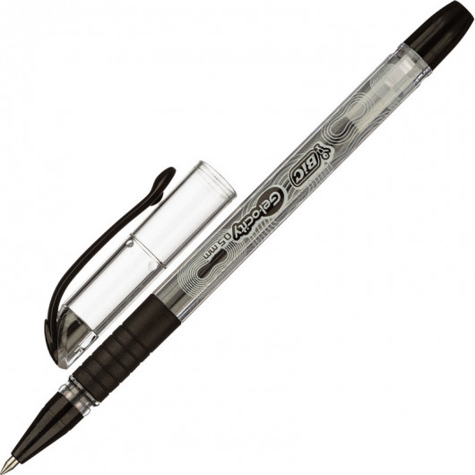 Гельова ручка Gel-Ocity Quick Sticl, 0,5мм., корпус, проз., ст , чорн. Bic — фото 6