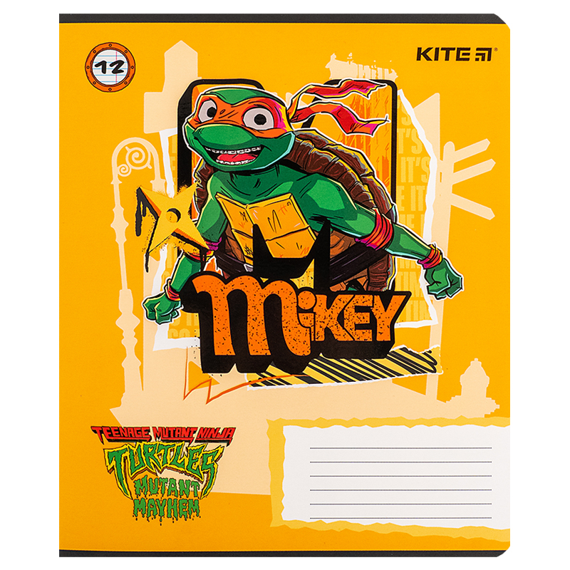 Тетрадь 12 лист., лин., софт тач + УФ лак, Ninja Turtles (NT24-234) Kite - фото 13