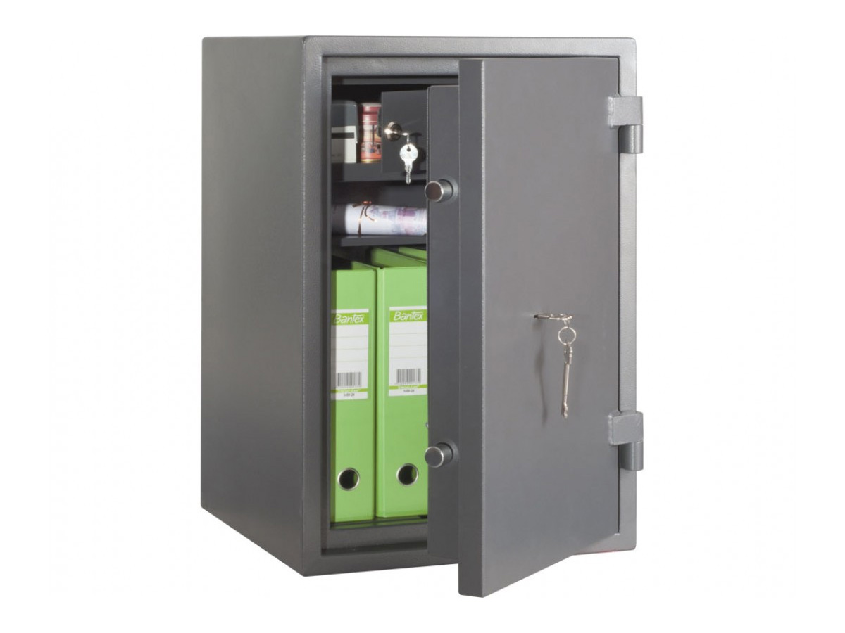 Сейф взломостойкий (655*440*430мм.) ключевой замок, 1 полка, 1 класс, Кварцит.65T, темно-сер. Valberg - фото 3