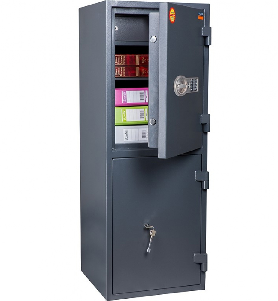 Сейф взломостойкий (1230*440*430мм.) элек/код. + ключевой замок, 2 полки, 1 класс, Кварцит 120T/2 EL Valberg - фото 3