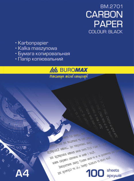 Копировальная бумага для письма ручкой 100шт./уп., черн. BuroMax - фото 2