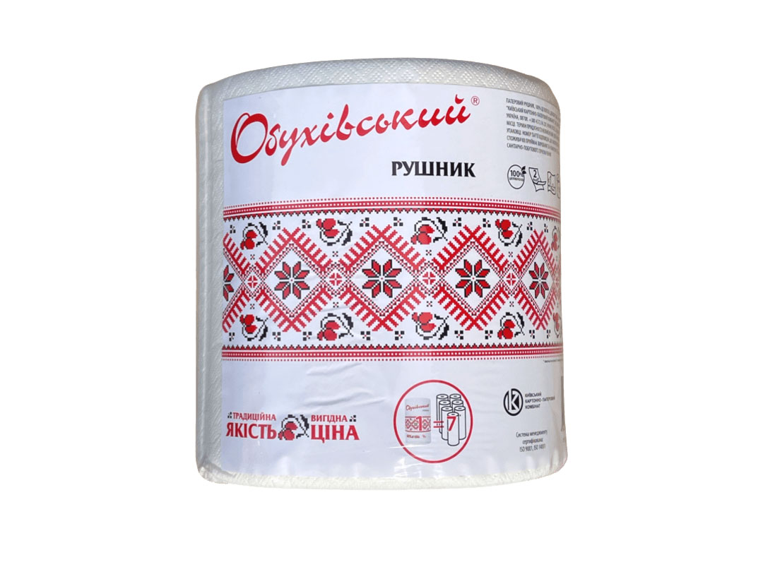 Полотенца рулонные Джамбо 2-х сл., цел., диаметр 19см., 350отр. 18,7*20см., 