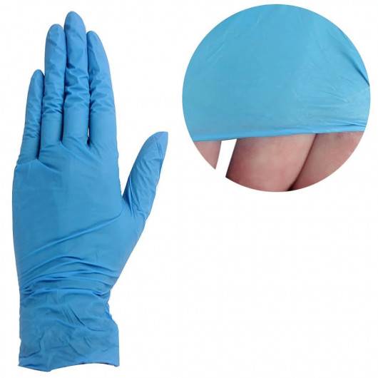 Перчатки нитриловые неопудренные easyCARE nitrile (3.5г), разм. S, 100шт./уп., голуб. ZARYS - фото 3