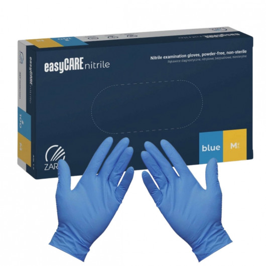 Рукавички нітрилові без пудри easyCARE nitrile (3.5г), розм. M, 100шт./уп., блакит. ZARYS — фото 2
