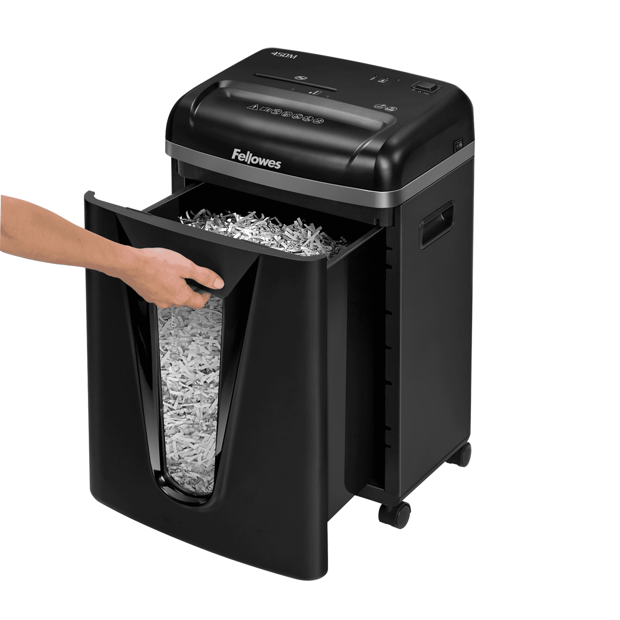 Уничтожитель документов Microshred 450M, 9 лист., фрагменты 2*12мм., корзина 22л. FELLOWES - фото 4