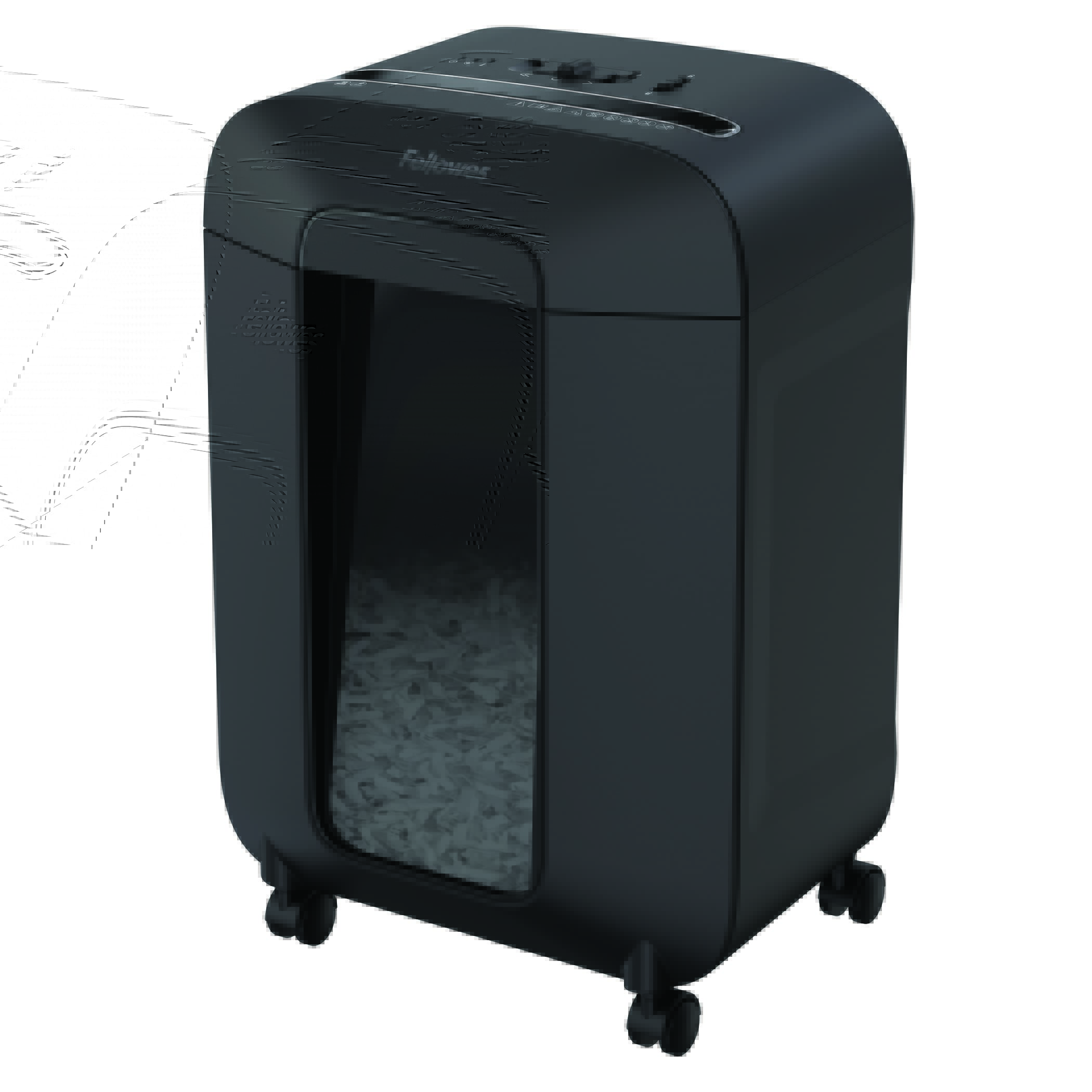 Знищувач документів LX85 black, 12 арк, секр. P-4, фрагменти 4*40мм., корзина 19л. FELLOWES — фото 1