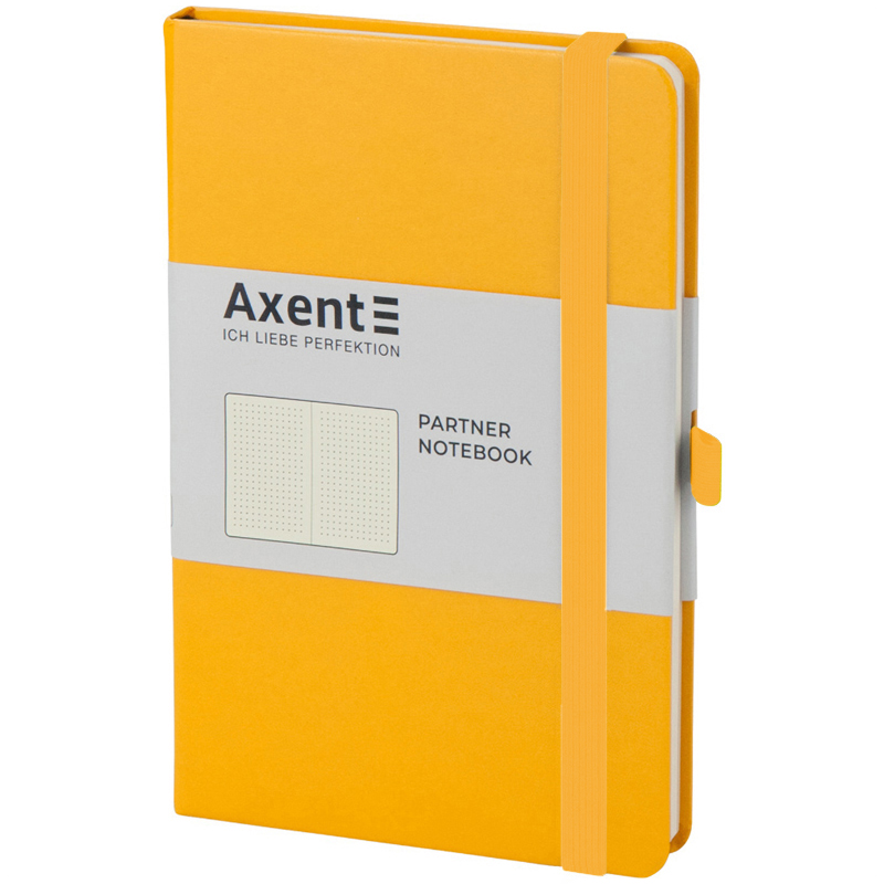 Книга записная Partner А5 (125*195мм.), 96л., линовка - точка, желт. Axent - фото 6