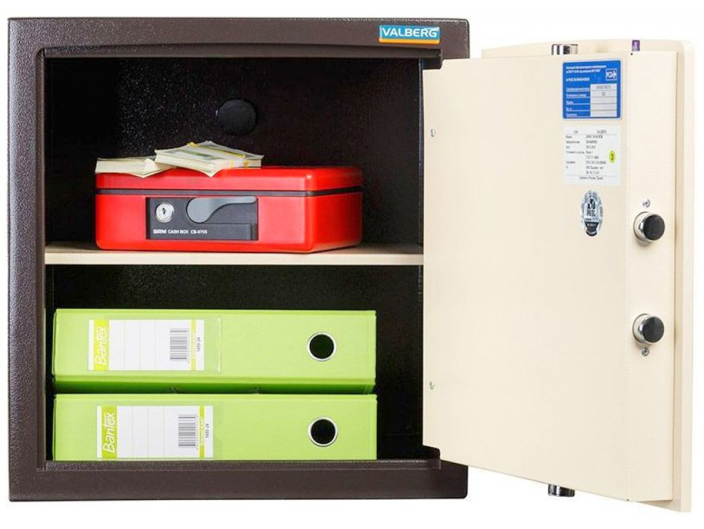 Сейф зламостійкий (460*440*380мм.) ключовий замок, 1 полиця, 1 клас, ASК-46  new, темно-корич. Valberg - фото 1