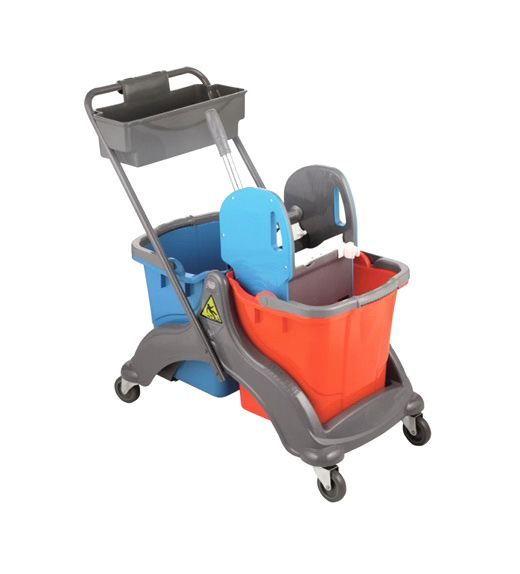 Візок для прибирання 2 відра, 25л.+25л., пластик/метал, сірий Uctem - фото 1